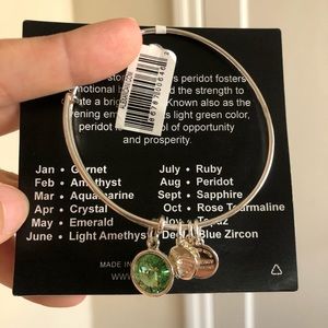 Silver Alex and Ani August Birthstone Bracelet